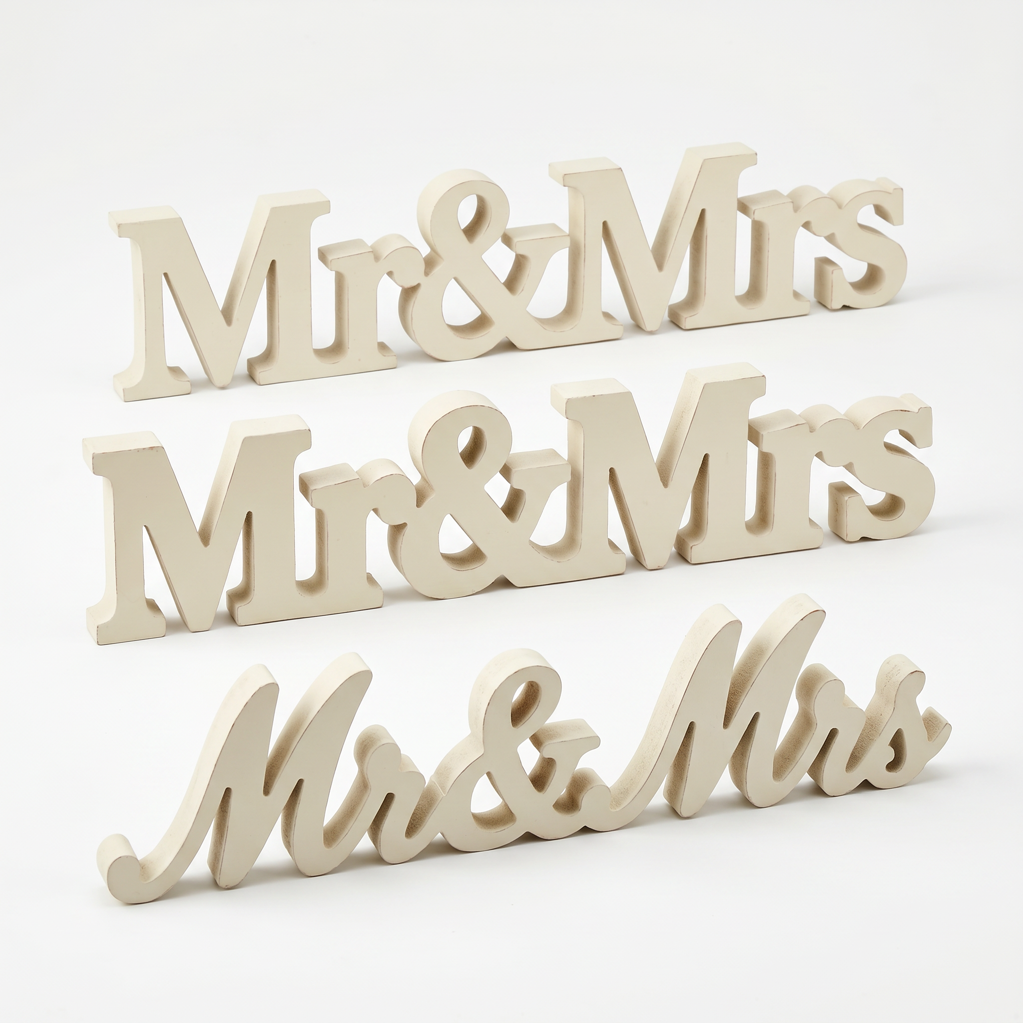 Mr and Mrs wooden ornament