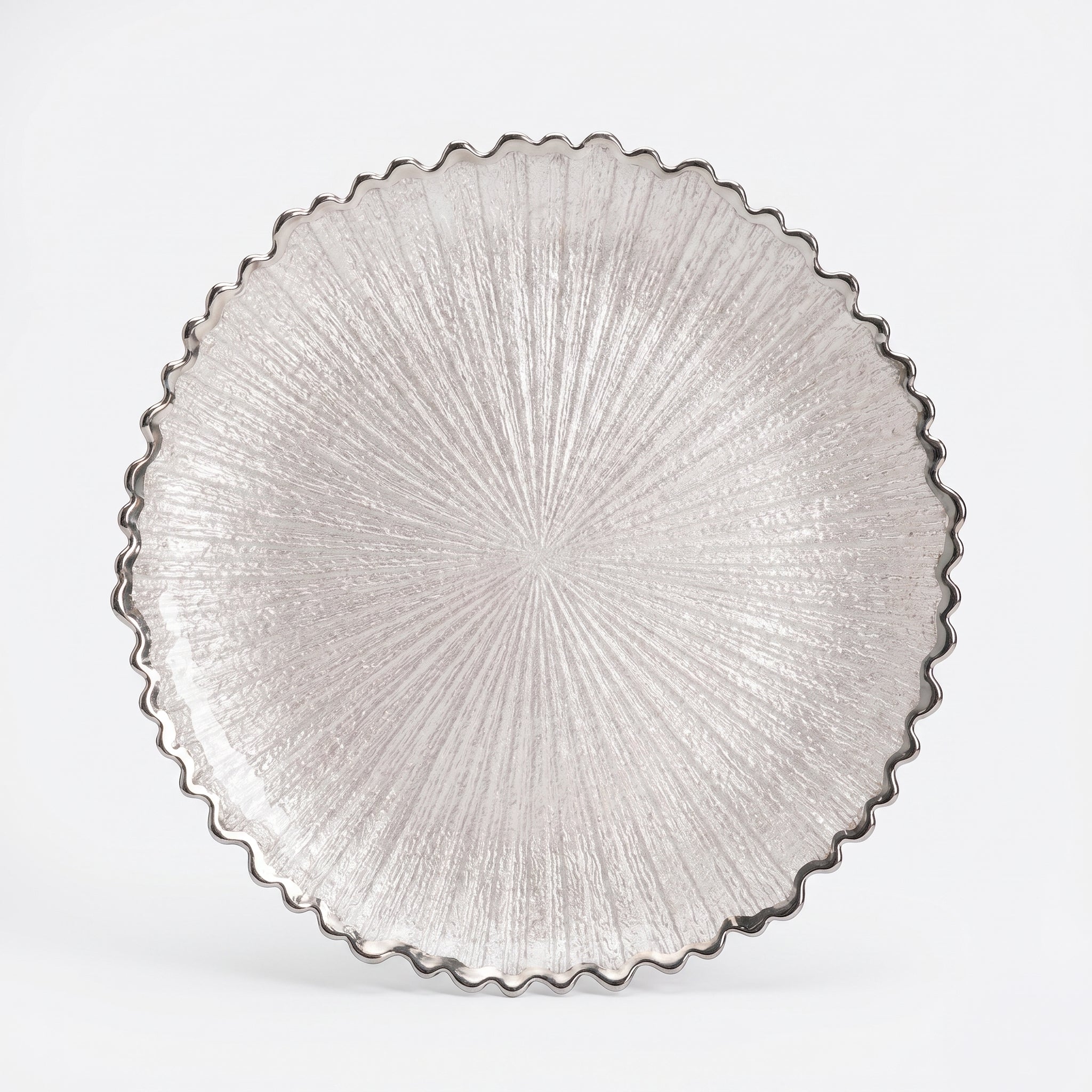 Silver Scalloped Charger Plate
